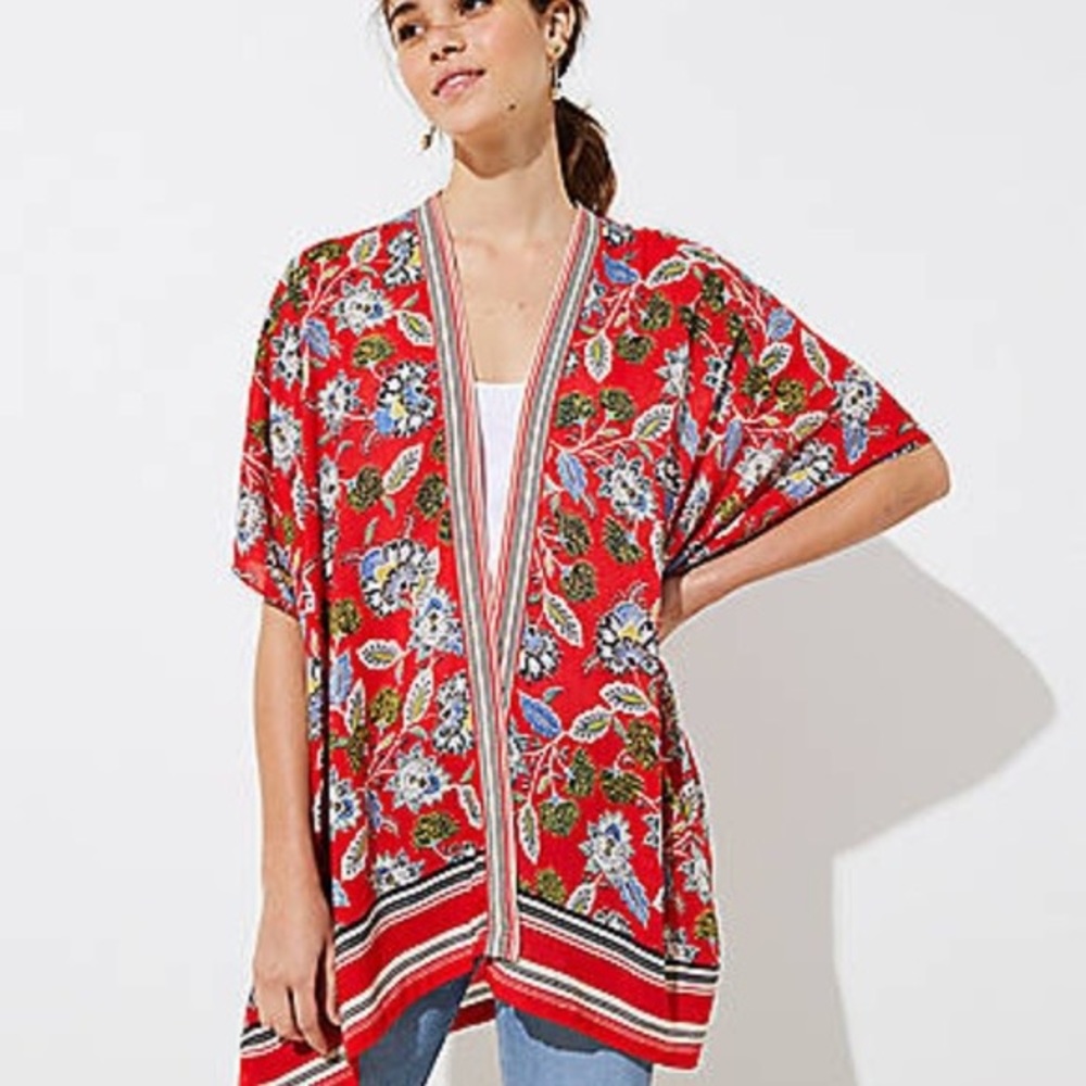 LOFT / Border Floral Kimono